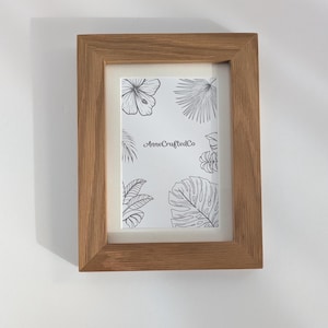 5 x 7 / 4 x 6 Frame with Mat | Solid White Oak | Acid-free Mat | Satiny smooth finish | Mat window fits 4 x 6 inch photo | Wall hanging