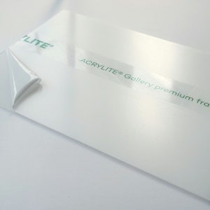 Standard Acrylic Only (plexiglass)- Acrylite Premium framing grade alternative to glass, shatterproof, lightweight