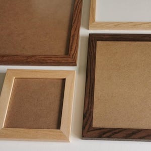 NON-GLARE | Stained Oak Wood Frame (1"w) | with non-glare acrylic (plexiglass) upgrade | handmade | available in custom sizes up to 28" image 5
