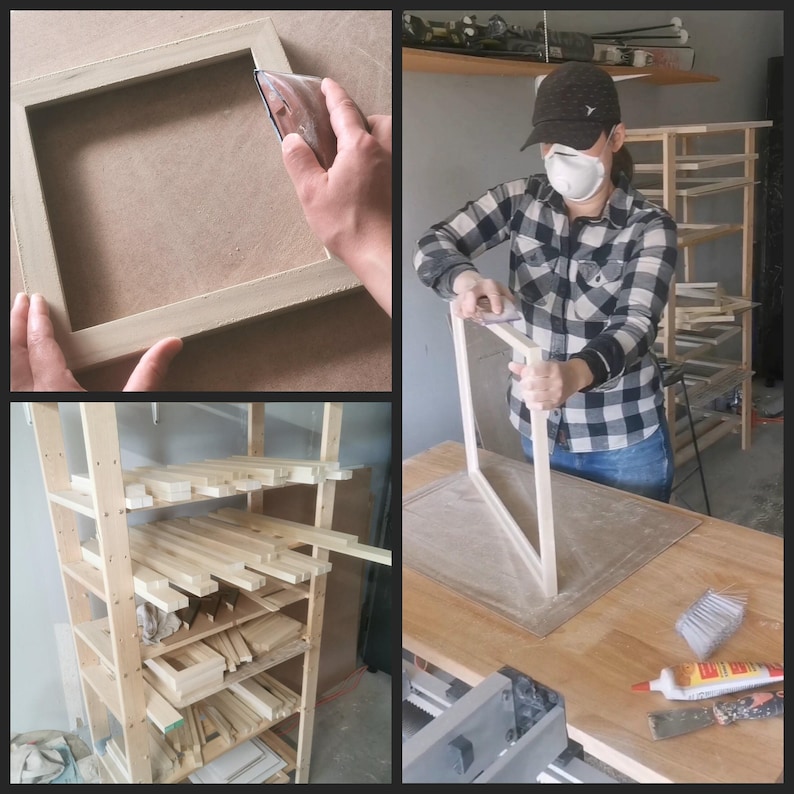 Stained Oak Wood Frame (1"w) | with STANDARD premium framing grade acrylic (plexiglass) | handmade | available in custom sizes up to 28" image 10