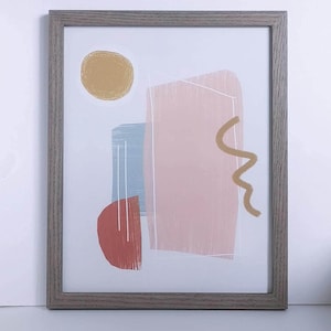 EXTRA THIN Custom Oak Wood Frame (3/4"w) | Non-glare Acrylic (plexiglass) Upgrade | Choose your size and stain image 9