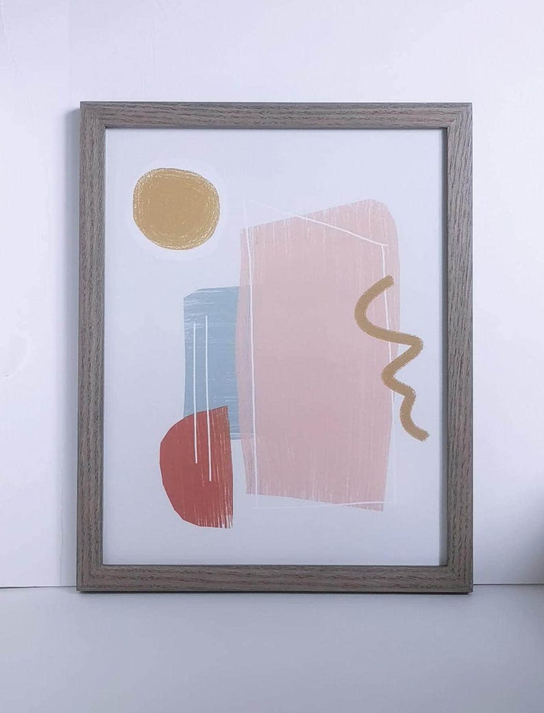 EXTRA THIN Custom Oak Wood Frame (3/4"w) | Non-glare Acrylic (plexiglass) Upgrade | Choose your size and stain image 9
