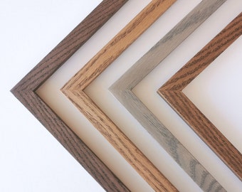 Extra Thin Stained Oak Wood Frame (3/4"w) - Satin Finish - standard acrylic - available in custom sizes and colours - mats sold separately