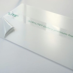 Standard Acrylic Only (plexiglass)- Acrylite Premium framing grade alternative to glass, shatterproof, lightweight