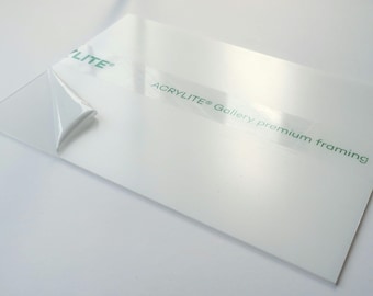 Standard Acrylic (clear plexiglass) | Premium framing grade alternative to glass, shatterproof, lightweight | Acrylite 0.098" FF-3