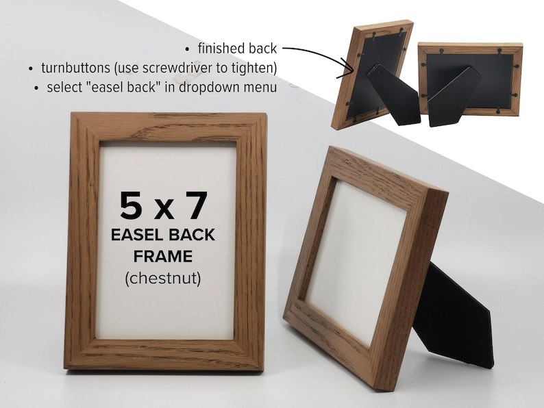 NON-GLARE | Stained Oak Wood Frame (1"w) | with non-glare acrylic (plexiglass) upgrade | handmade | available in custom sizes up to 28" image 4