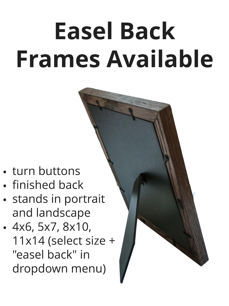 EXTRA THIN Custom Oak Wood Frame (3/4"w) | Non-glare Acrylic (plexiglass) Upgrade | Choose your size and stain image 11