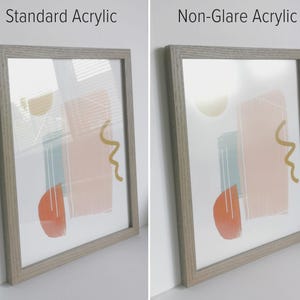 EXTRA THIN Custom Oak Wood Frame (3/4"w) | Non-glare Acrylic (plexiglass) Upgrade | Choose your size and stain image 7
