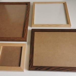 Stained Oak Wood Frame (1"w) | with STANDARD premium framing grade acrylic (plexiglass) | handmade | available in custom sizes up to 28" image 2