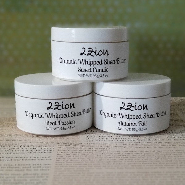 Whipped Body Butter, Organic Shea Butter, Moisturizer for Sensitive Skin: Eczema, Includes Organic Cocoa & Mango for face and chapped skin