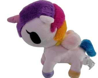 Aurora Tokidoki Neon Star Trixie Rainbow Unicorn Plush Stuffed Animal Toy 8"