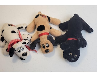 Pound Puppies Plush Dog Lot of 3 Small Multicolor Vtg 90s Bean Bag Toys
