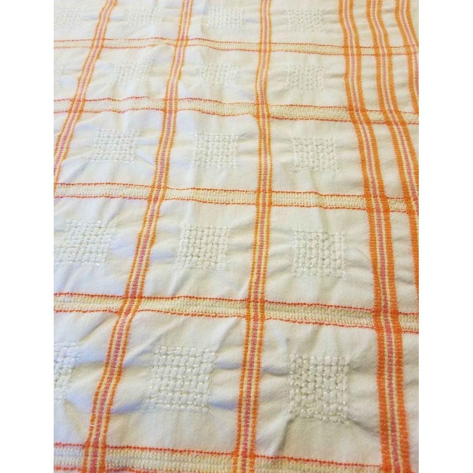 Tablecloth Linen Orange White Stripe Rectangle 70 x 50 Etsy