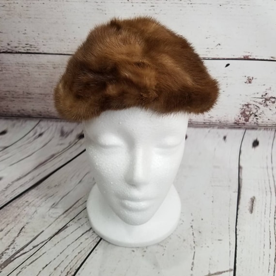 REAL FUR beret STYLE Hat Designed by Lora