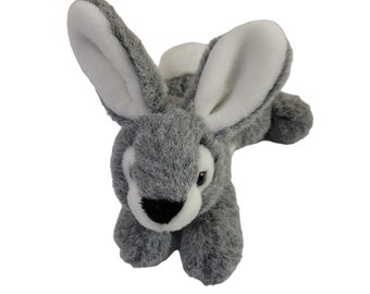 Aurora Gray Bunny Rabbit Soft Cute Fluffy Huggable Plush Stuffed Animal Toy 10"