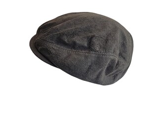 Pen West Gray Suede Made in USA Flat Driving Cabbie Newsboy Hat Men's Size Large