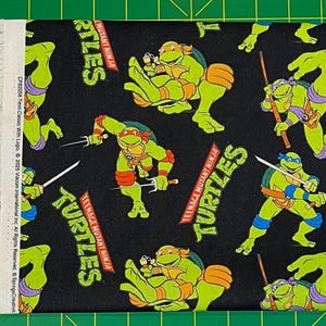 Turtles Licensed Ninja Characters 100% Cotton Fabric | Fat Quarter, Half Yard