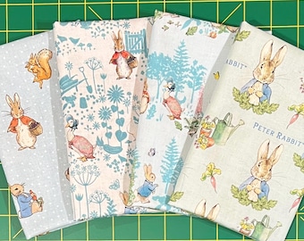Peter Rabbit™ Licensed Springs Creative 100% Cotton Fabric | 4 Fat Quarter Bundle