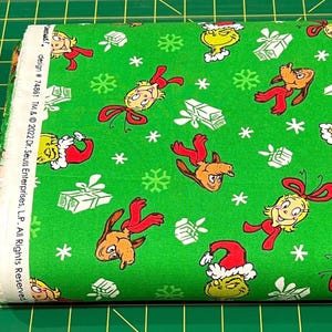 Cindy Lou Max Grinch Christmas 100% Cotton Fabric | Fat Quarter, Half Yard