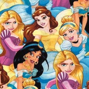 Princess Packed 100% Cotton Fabric | Fat Quarter, Half Yard