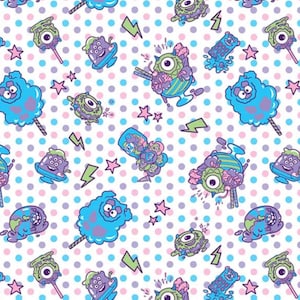 Monsters Sweet Treats Mike Sully Boo 100% Cotton Fabric | Fat Quarter, Half Yard