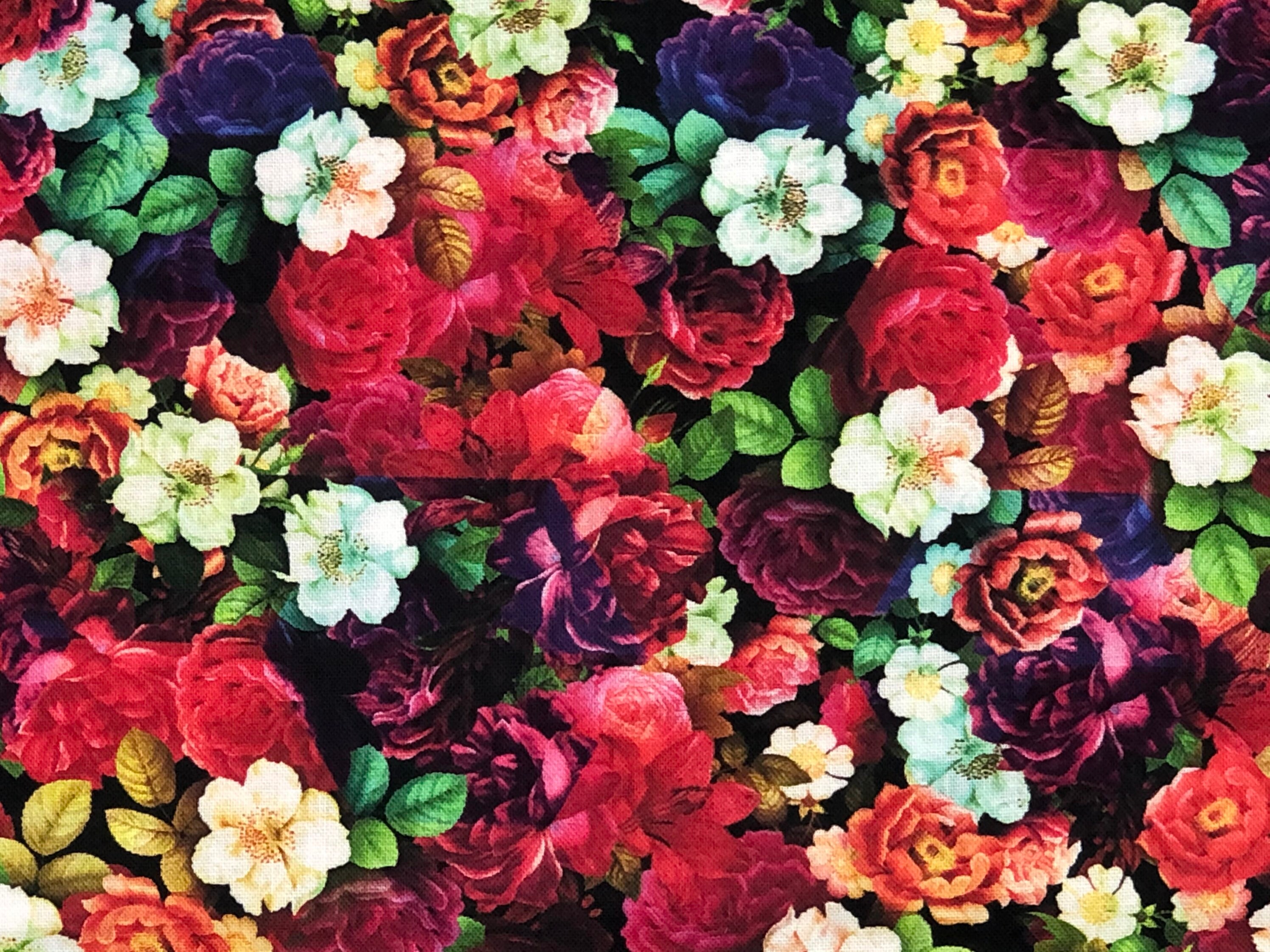 Hyper Bright Floral Fabric by Half Yard Fat Quarter Flowers - Etsy UK