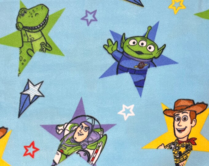 FLEECE Toy Story Fabric by the Yard, Half Yard, Woody Buzz Lightyear