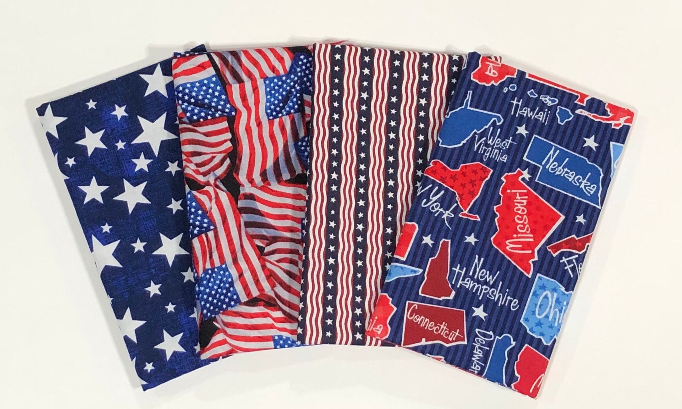 American Flag United States Fat Quarter Bundle of 4 Cotton - Etsy Sweden