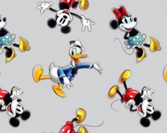 100th Mickey Mouse & Friends Sketch 100% Cotton Fabric | Fat Quarter, Half Yard