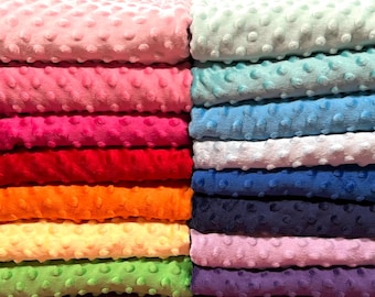 FLEECE Minky Dimple Dot 100% Polyester Fabric | By the Quarter or Half Yard | Continuous Cut
