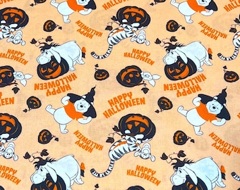 Winnie the Pooh and Friends Happy Halloween 100% Cotton Fabric | Fat Quarter, Half Yard