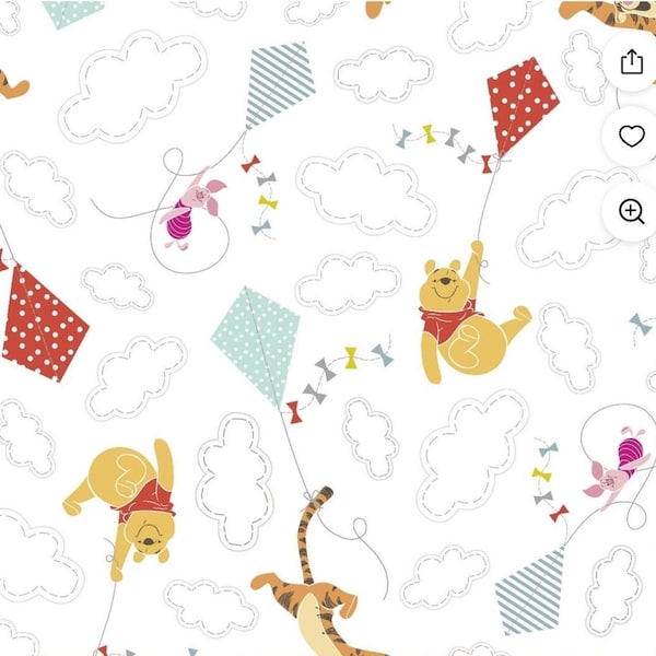 Winnie the Pooh& Friends Flying Kites 100% Cotton Fabric | Precut Fat Quarter