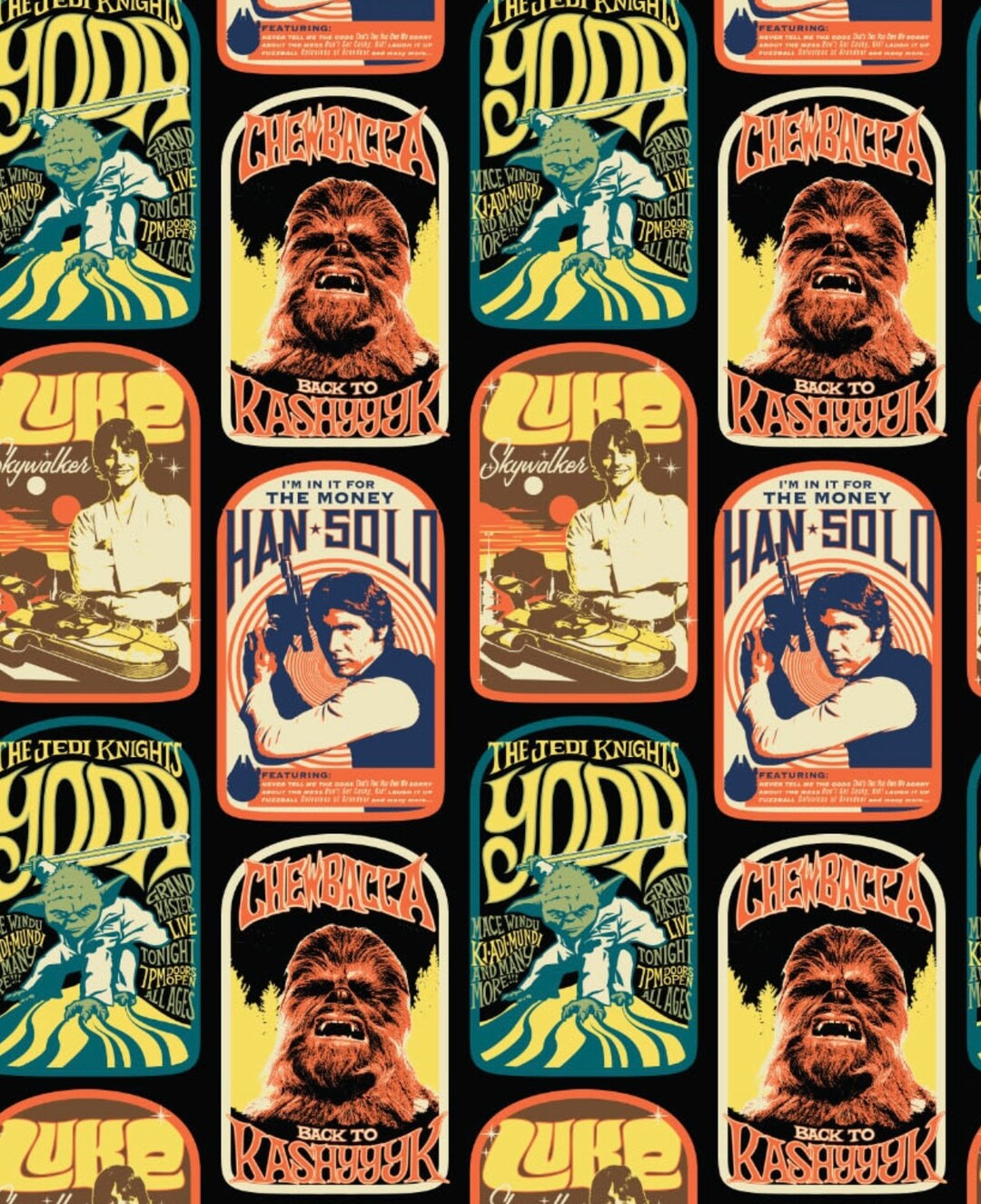 Star Wars Rebel Cast Fabric by Half Yard, Fat Quarter, Han Solo ...