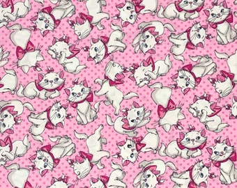 Marie Cat Many Faces 100% Cotton Fabric | Fat Quarter, Half Yard