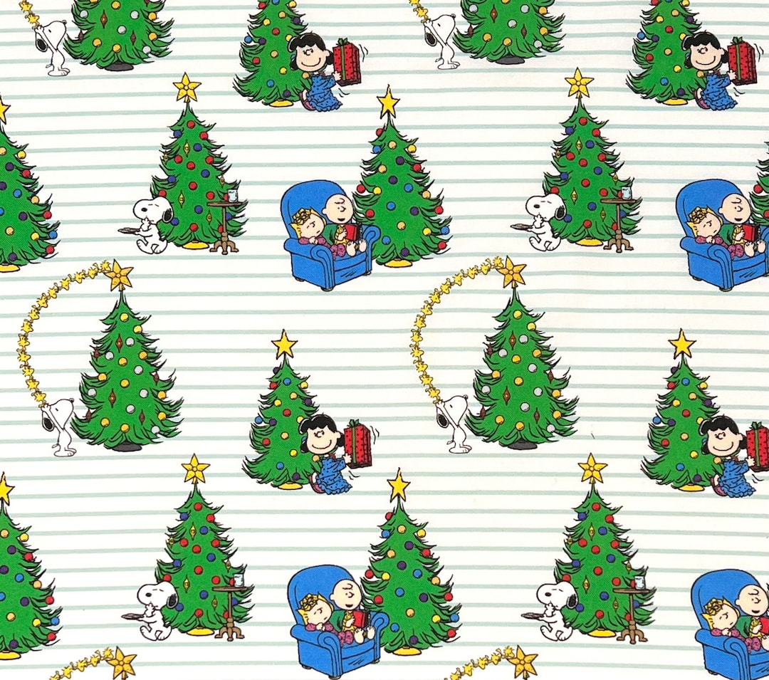 Peanuts Christmas Gifts Fabric by Half Yard Fat Quarter Etsy