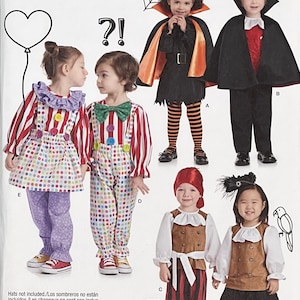Toddlers’ Costumes Sewing Pattern, Clown Halloween Costume Dress Outfit, Size 1/2-4, Simplicity 8727