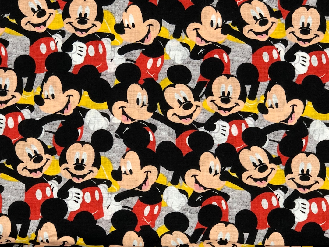 Mickey Mouse Packed Fabric by Half Yard, Fat Quarter, Mickey Packed ...
