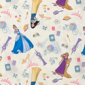 Princesses Crown Castle 100% Cotton Fabric | Fat Quarter, Half Yard