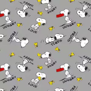 Snoopy Feelings Woodstock Licensed 100% Cotton Fabric | Fat Quarter, Half Yard