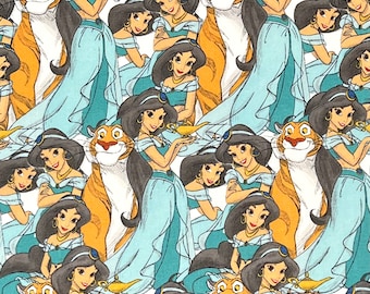 Princess Jasmine Rajah 100% Cotton Fabric | Fat Quarter, Half Yard