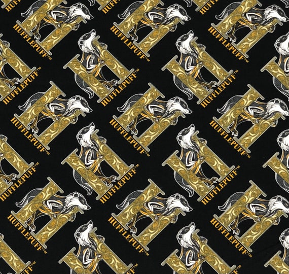 Hufflepuff Art Deco Fabric by Half Yard Fat Quarter Harry | Etsy