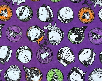 FLANNEL Peanuts Halloween 100% Cotton Fabric | Fat Quarter, Half Yard