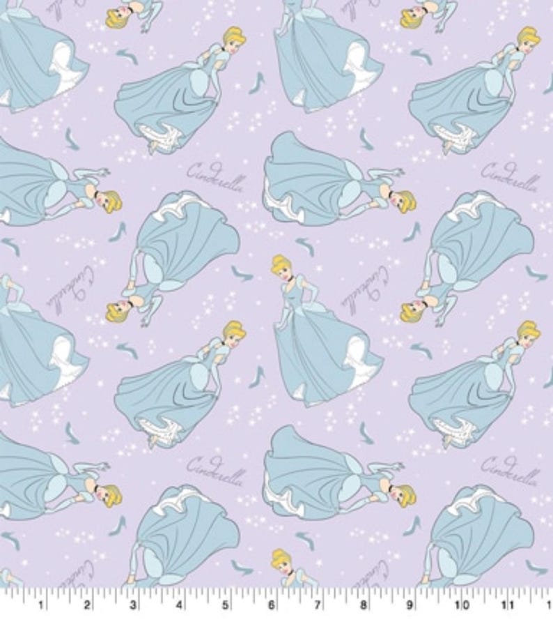 Cinderella Princess Sparkle 100% Cotton Fabric | Fat Quarter, Half Yard ...