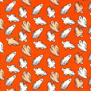 Mini Ghosts Glow Halloween 100% Cotton Fabric | Fat Quarter, Half Yard