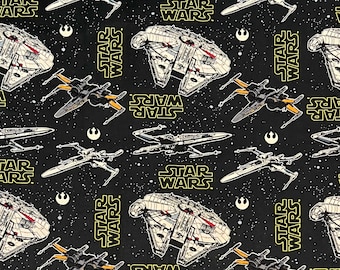 Star Wars Millennium Falcon 100% Cotton Fabric | Fat Quarter, Half Yard