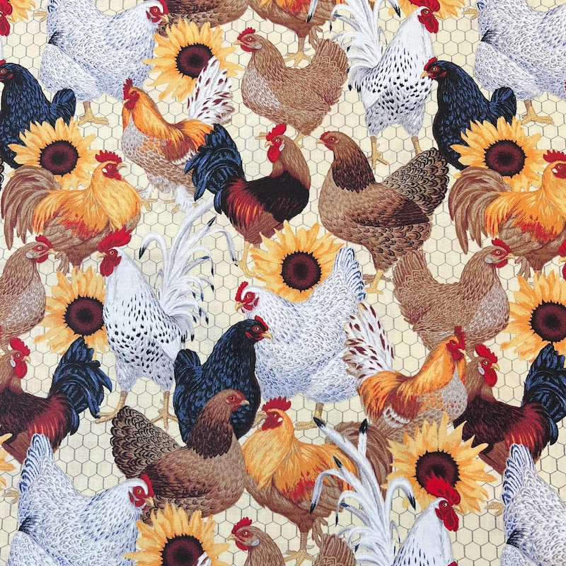 Chicken Fabric by the Yard - Etsy