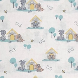 Scamps Dog House 100% Cotton Fabric | Fat Quarter, Half Yard