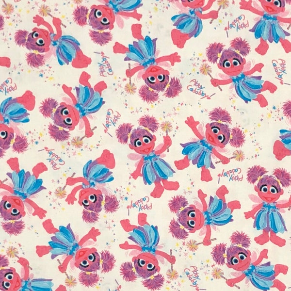Abby Cadabby Fabric By Half Yard, Fat Quarter, Sesame Street Cotton Fabric, 1/2 Yards are Continuous