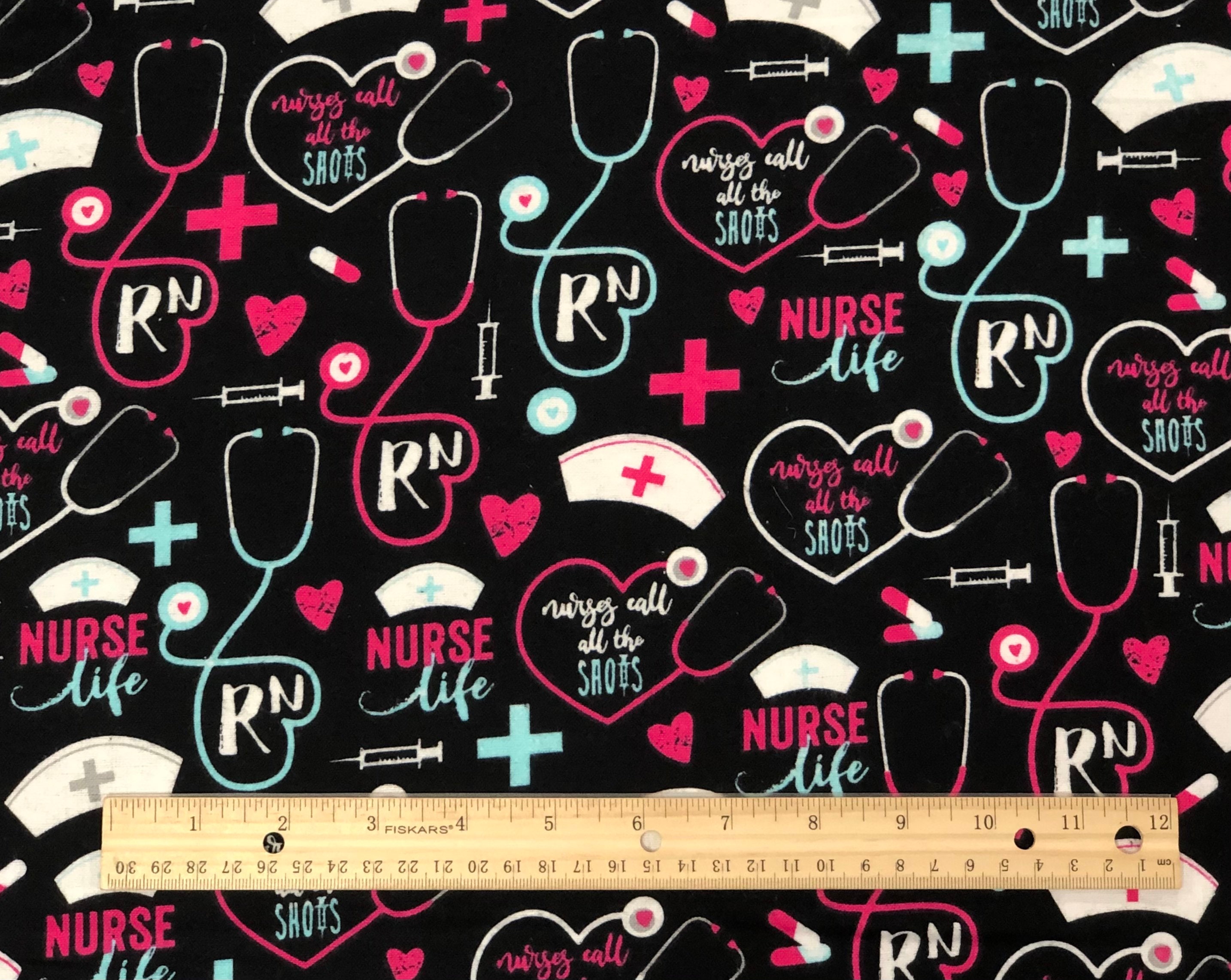 FLANNEL Nurse Fabric By Half Yard Nurses Call the Shots Etsy
