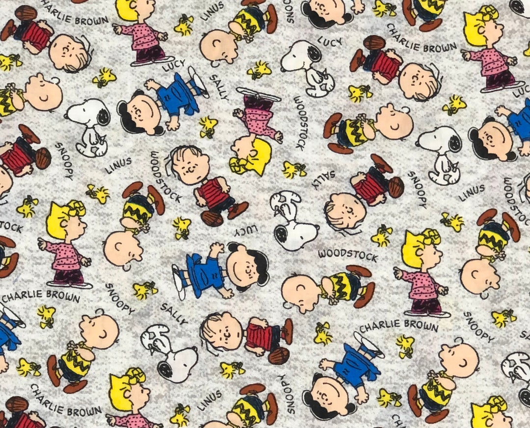 Peanuts Name Gang Fabric by Half Yard, Fat Quarter, Charlie Brown